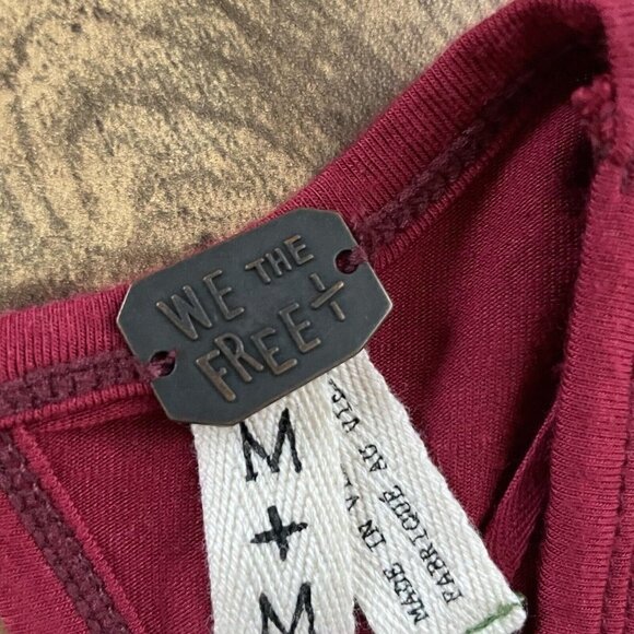 Free People Jacqueline Tunic Sz M Red Cut Out Back Top Mini Dress Boho Festival - Picture 6 of 6